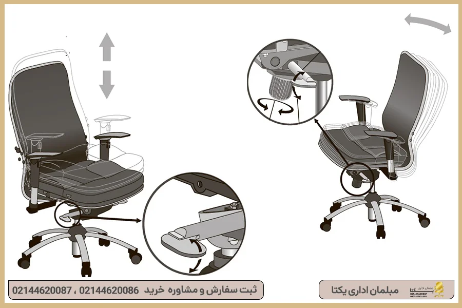 راهنمای گام به گام تنظیم صندلی اداری