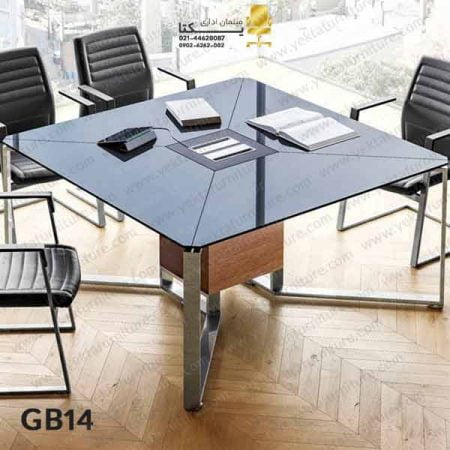 میز کنفرانس 6 نفره شیشه ای GB14