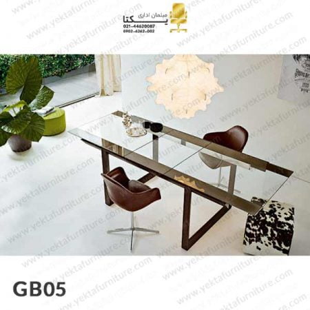 میز کنفرانس شیشه ای مدل GB05