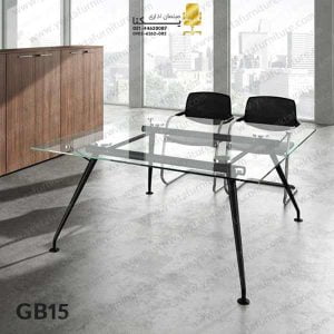 میز کنفرانس شیشه ای مربعی مدل gb15