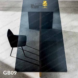 میز کنفرانس مشکی شیشه ای مدل GB09