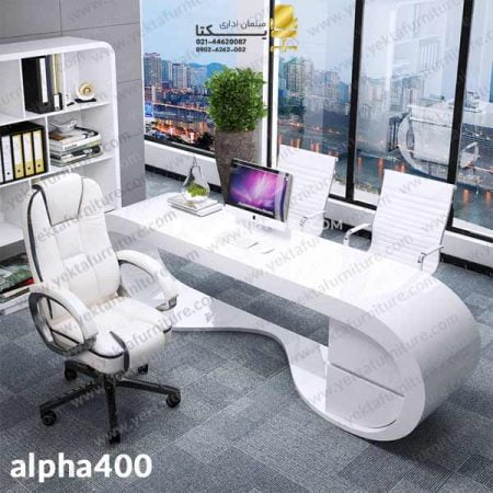 میز مدیریت سفید مدل alpha400