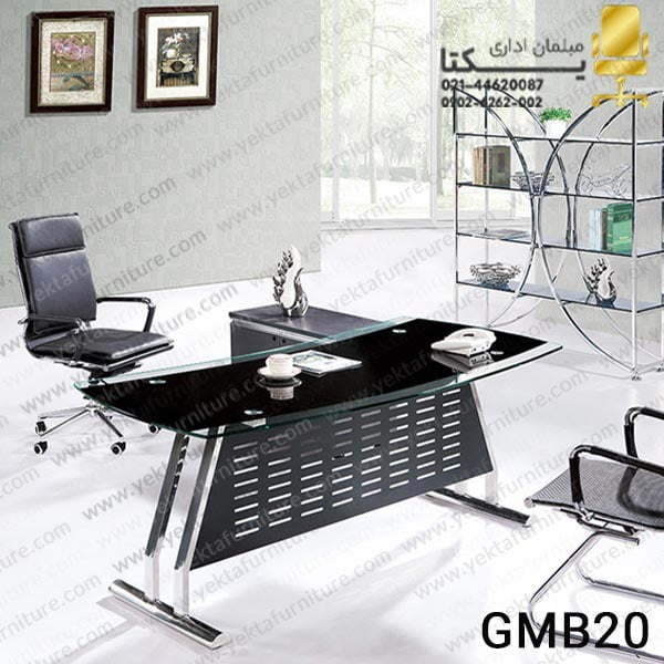 میز مدیریت شیشه ای مدل gmb20