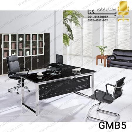 میز مدیریت شیشه ای مدل gmb5
