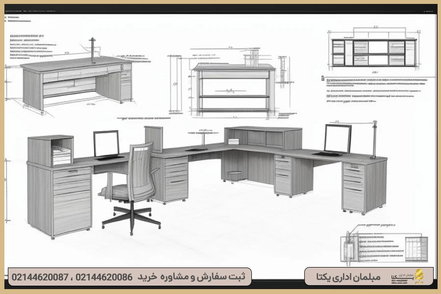 ابعاد میز مدیریت