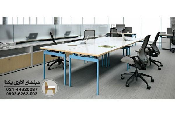 میز کار گروهی پایه فلزی اداری مدل MTW04