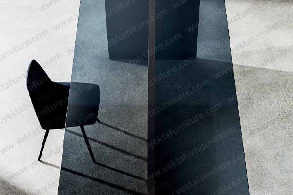 میز کنفرانس مشکی شیشه ای مدل GB09